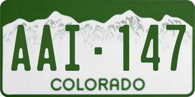 CO license plate AAI147
