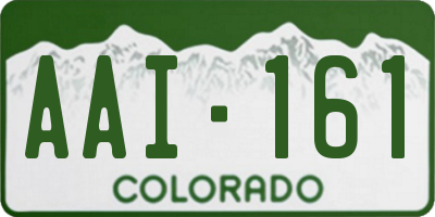 CO license plate AAI161