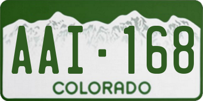 CO license plate AAI168