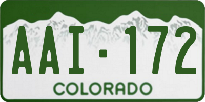 CO license plate AAI172