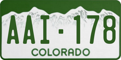 CO license plate AAI178