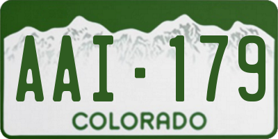 CO license plate AAI179