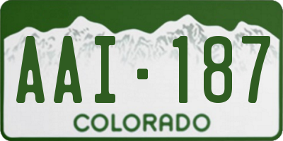 CO license plate AAI187