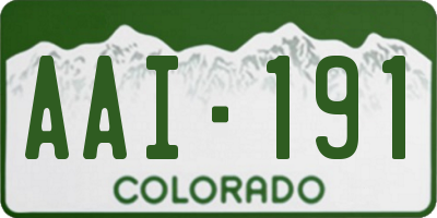 CO license plate AAI191