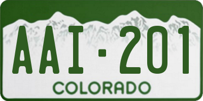 CO license plate AAI201