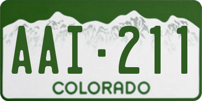 CO license plate AAI211