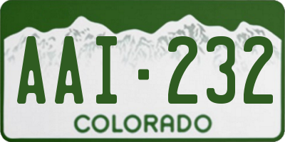 CO license plate AAI232