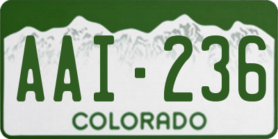 CO license plate AAI236