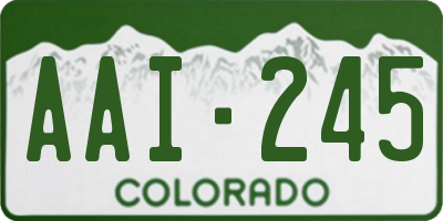 CO license plate AAI245