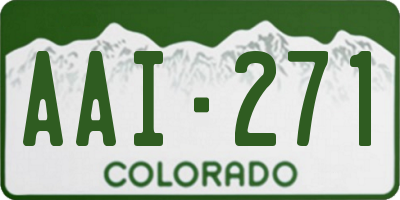 CO license plate AAI271