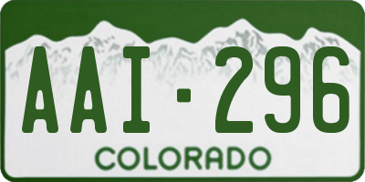 CO license plate AAI296