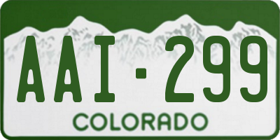 CO license plate AAI299