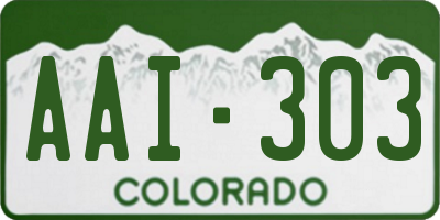 CO license plate AAI303