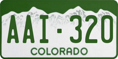CO license plate AAI320