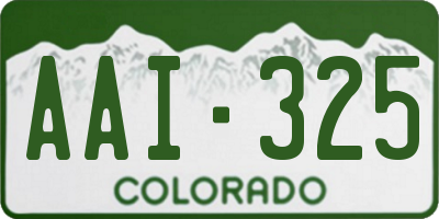 CO license plate AAI325