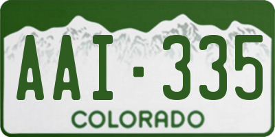 CO license plate AAI335