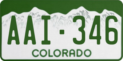 CO license plate AAI346