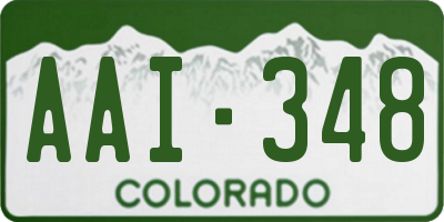 CO license plate AAI348