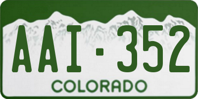 CO license plate AAI352