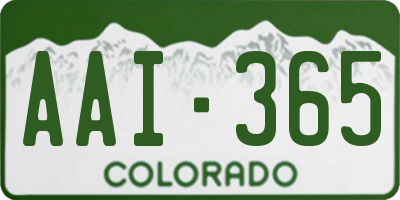 CO license plate AAI365