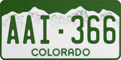 CO license plate AAI366