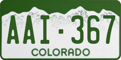 CO license plate AAI367