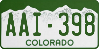 CO license plate AAI398
