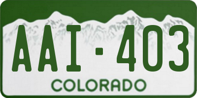 CO license plate AAI403