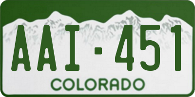 CO license plate AAI451