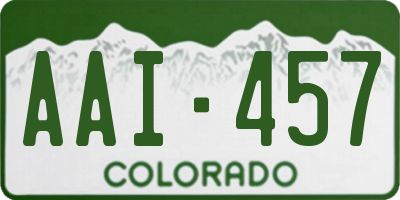 CO license plate AAI457