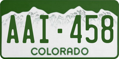 CO license plate AAI458