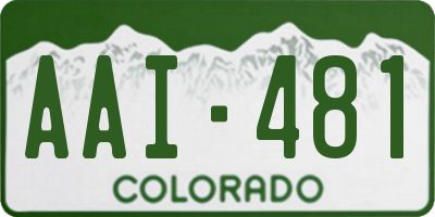 CO license plate AAI481