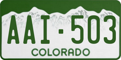 CO license plate AAI503