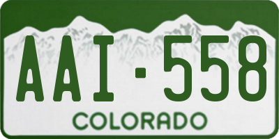CO license plate AAI558