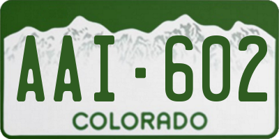 CO license plate AAI602