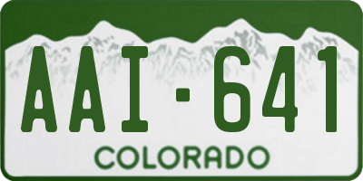 CO license plate AAI641