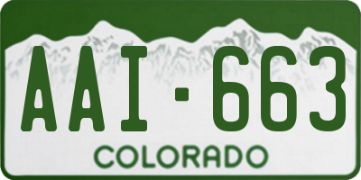 CO license plate AAI663