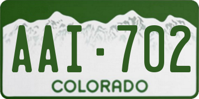 CO license plate AAI702