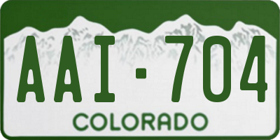 CO license plate AAI704