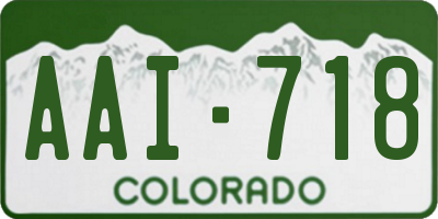 CO license plate AAI718