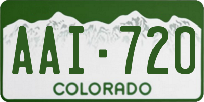 CO license plate AAI720