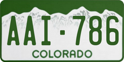 CO license plate AAI786