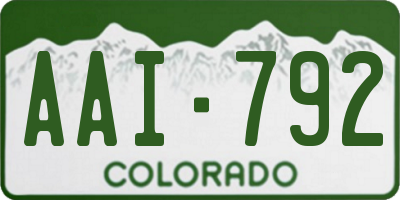 CO license plate AAI792