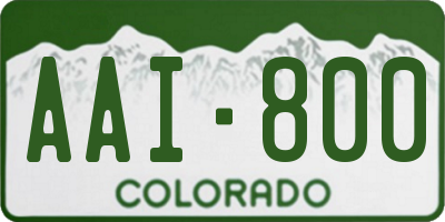 CO license plate AAI800