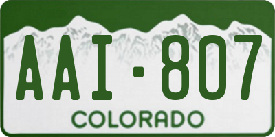 CO license plate AAI807