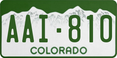 CO license plate AAI810