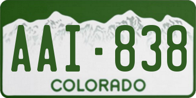 CO license plate AAI838
