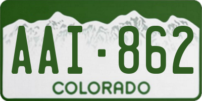 CO license plate AAI862
