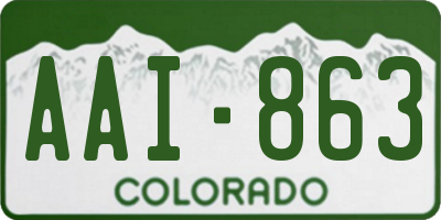 CO license plate AAI863
