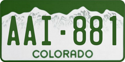 CO license plate AAI881